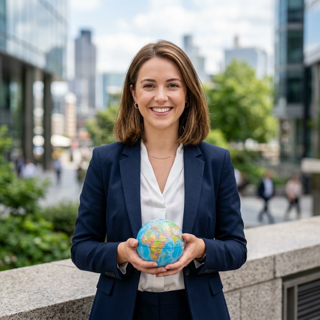Legal Consultant holding globe