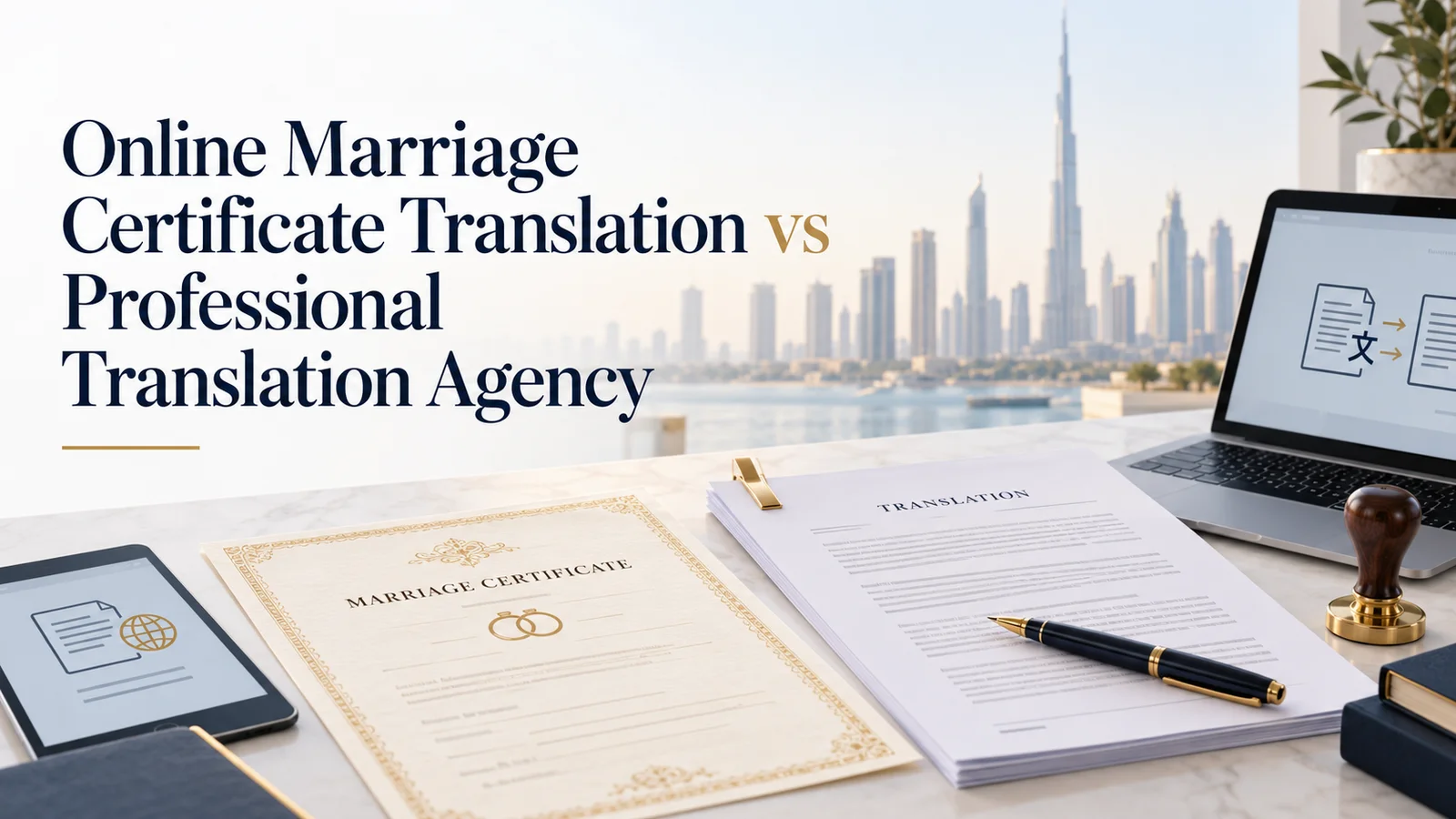 Online marriage certificate translation vs professional translation agency UAE